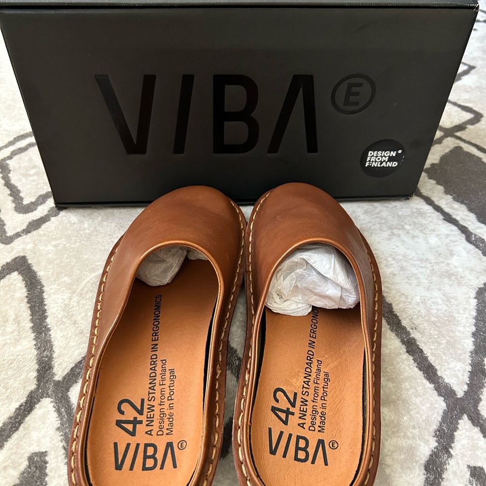 VIBA Men's Brown Leather Shoes